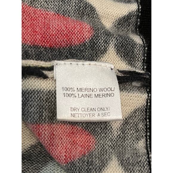 Trina Turk Women's XS Black/White 100% Merino Wool Button Front Cardigan - Picture 3 of 7